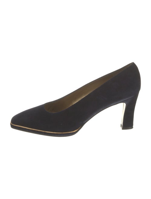 Stuart Weitzman Suede Leather Trim Embellishment Pumps