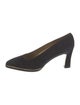 Stuart Weitzman Suede Leather Trim Embellishment Pumps