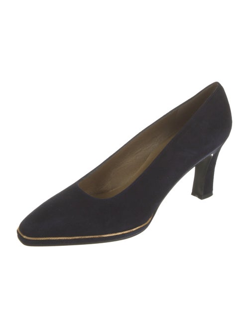 Stuart Weitzman Suede Leather Trim Embellishment Pumps