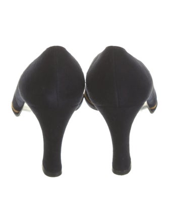 Stuart Weitzman Suede Leather Trim Embellishment Pumps