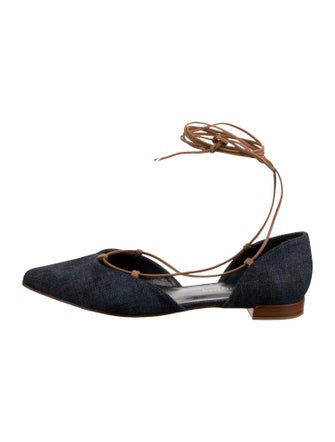Stuart Weitzman Denim D'Orsay Flats