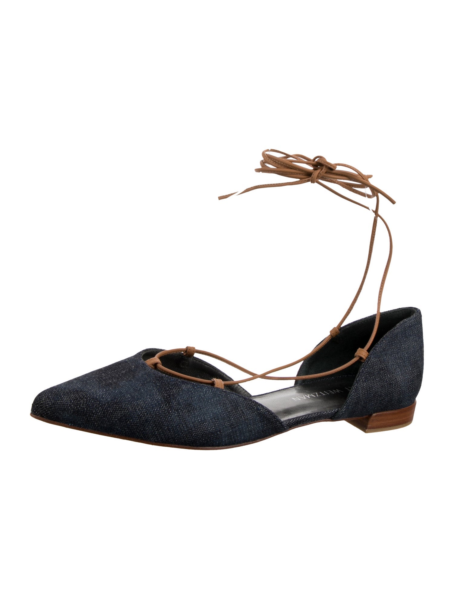 Stuart Weitzman Denim D'Orsay Flats