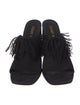 Stuart Weitzman Suede Leather Trim Embellishment Slides