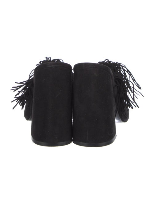 Stuart Weitzman Suede Leather Trim Embellishment Slides