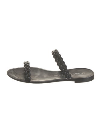 Stuart Weitzman Rubber Braided Accents Slides