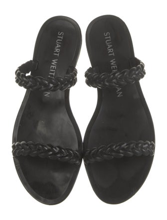 Stuart Weitzman Rubber Braided Accents Slides