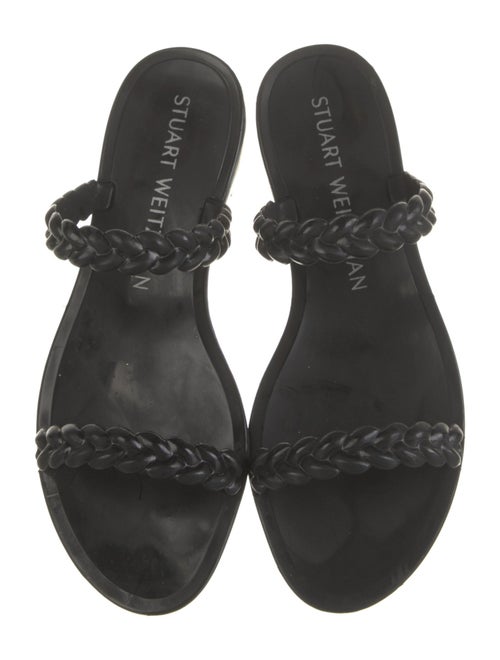 Stuart Weitzman Rubber Braided Accents Slides