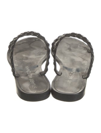 Stuart Weitzman Rubber Braided Accents Slides
