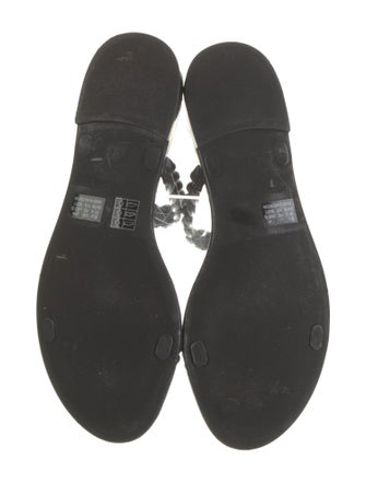 Stuart Weitzman Rubber Braided Accents Slides