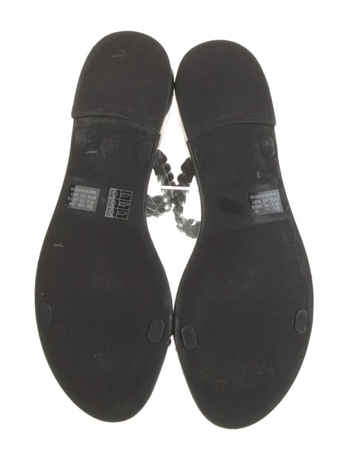 Stuart Weitzman Rubber Braided Accents Slides