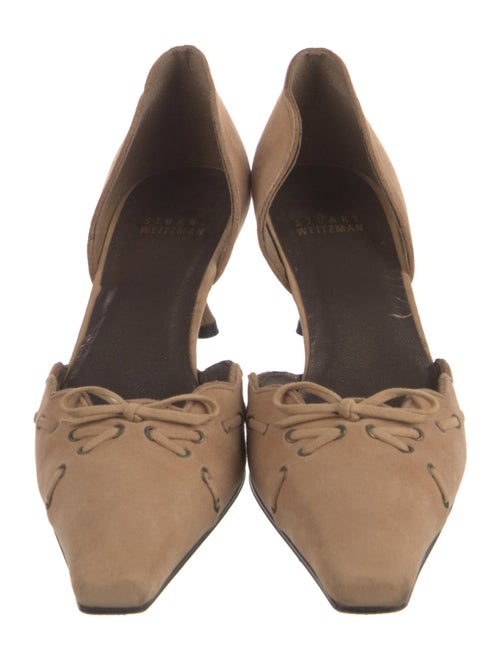 Stuart Weitzman Suede Scalloped Accent D'Orsay Pumps