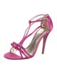 Stuart Weitzman Satin Bow Accents T-Strap Sandals