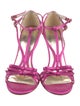 Stuart Weitzman Satin Bow Accents T-Strap Sandals