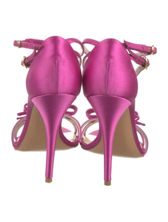 Stuart Weitzman Satin Bow Accents T-Strap Sandals