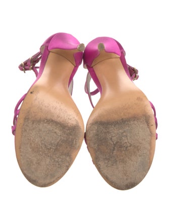 Stuart Weitzman Satin Bow Accents T-Strap Sandals