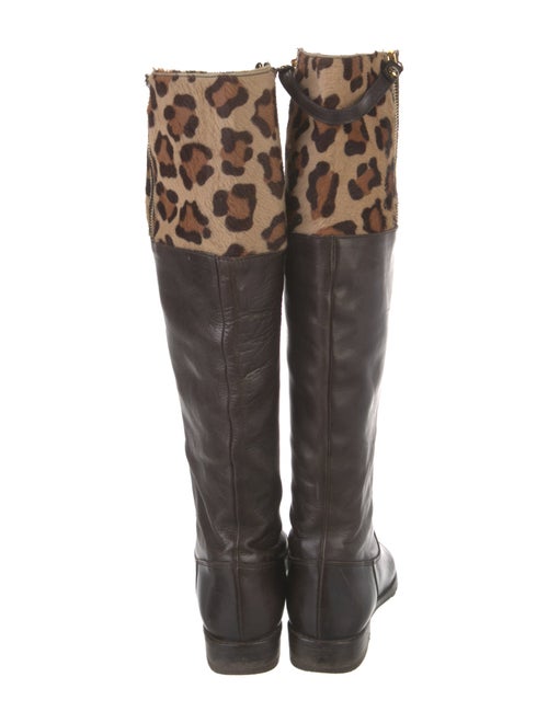 Stuart Weitzman Leather Animal Print Riding Boots