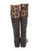Stuart Weitzman Leather Animal Print Riding Boots