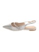 Stuart Weitzman Glitter Crystal Embellishments Slingback Flats