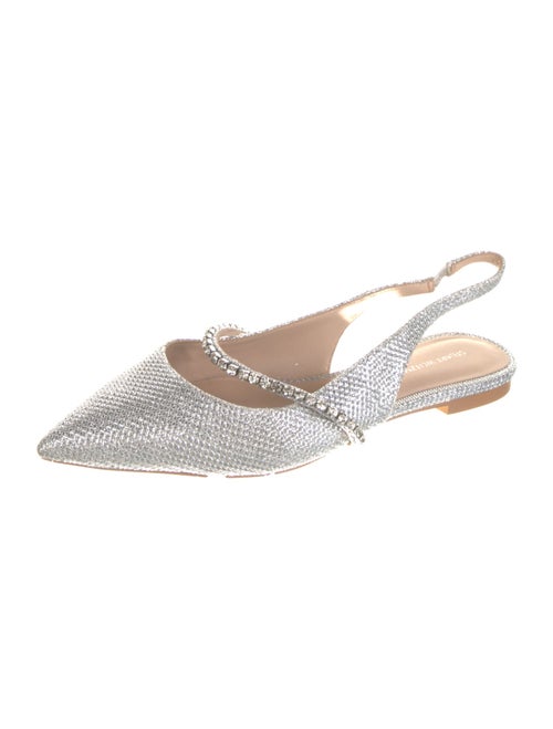 Stuart Weitzman Glitter Crystal Embellishments Slingback Flats