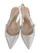 Stuart Weitzman Glitter Crystal Embellishments Slingback Flats