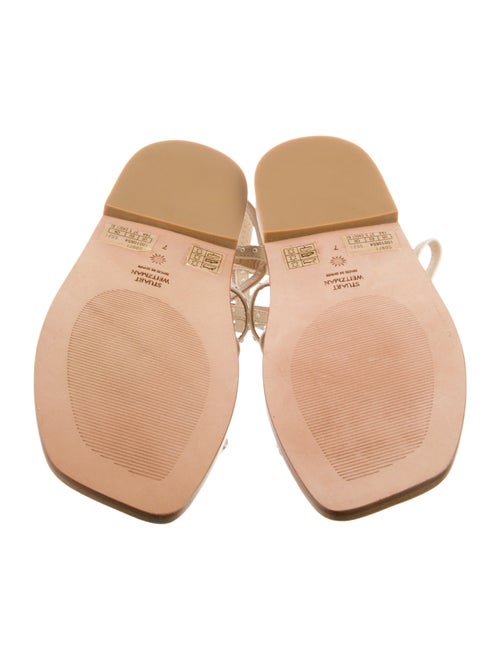 Stuart Weitzman Faux Pearl Accents Leather Gladiator Sandals