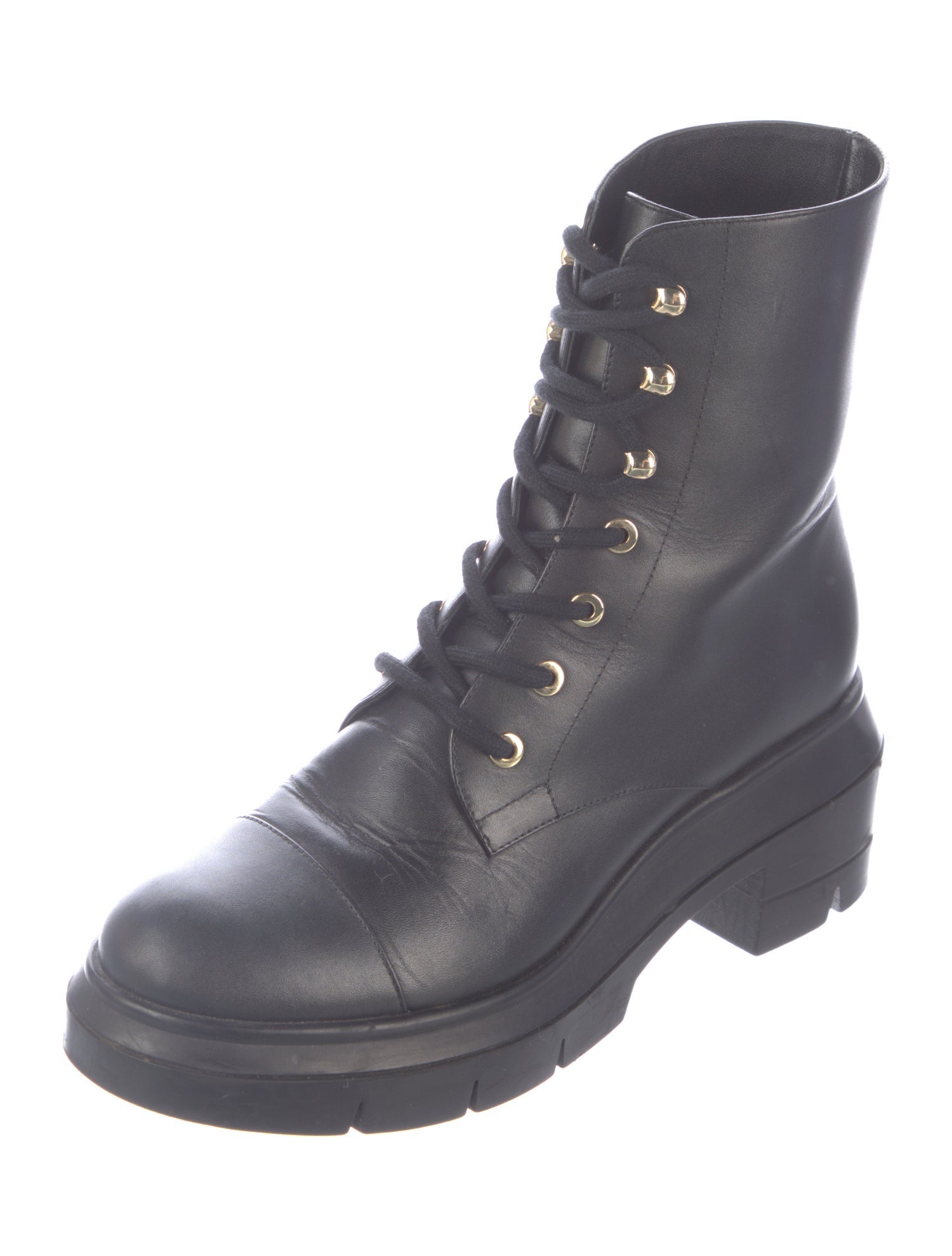 Stuart Weitzman Leather Combat Boots