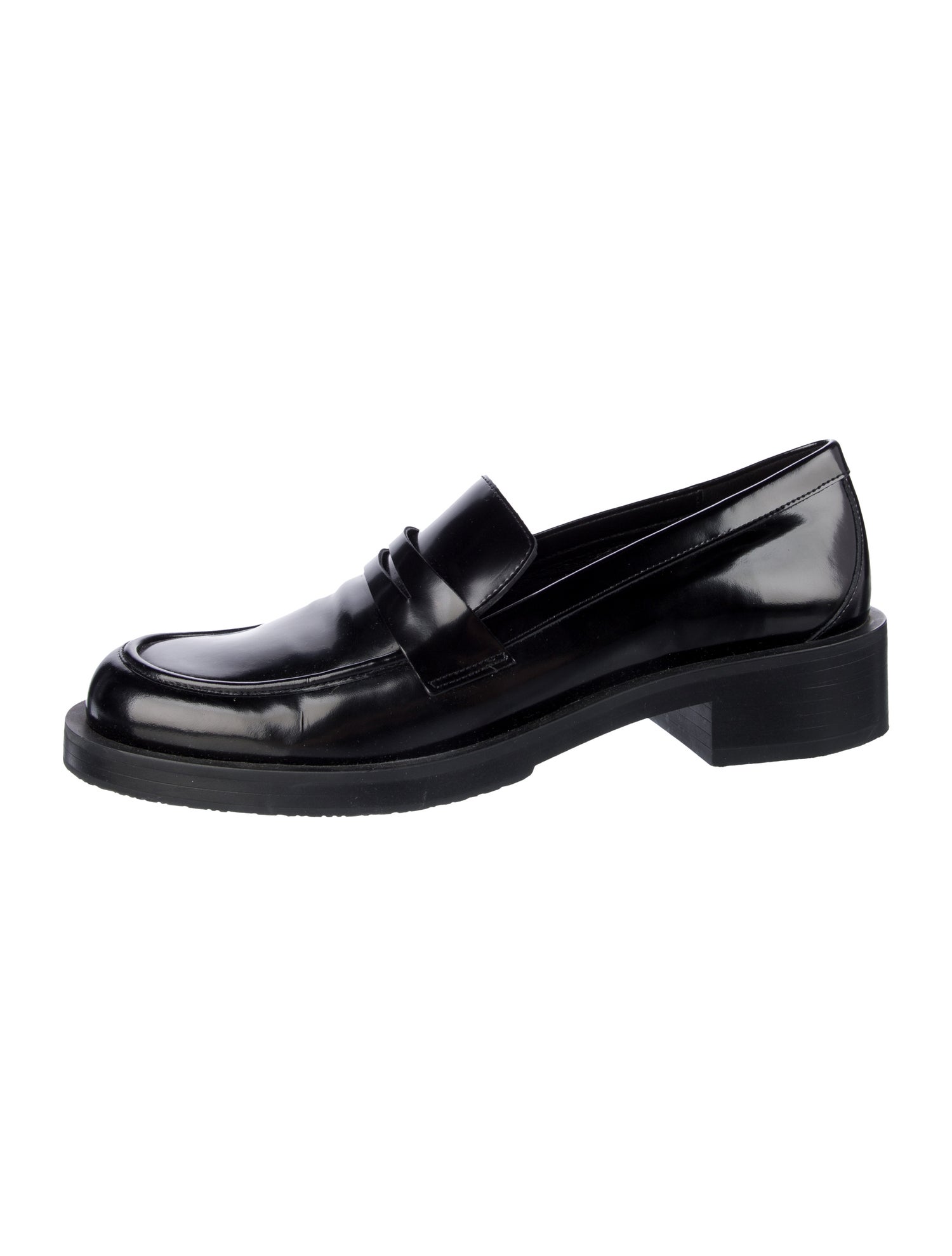 Stuart Weitzman Patent Leather Tassel Accents Loafers