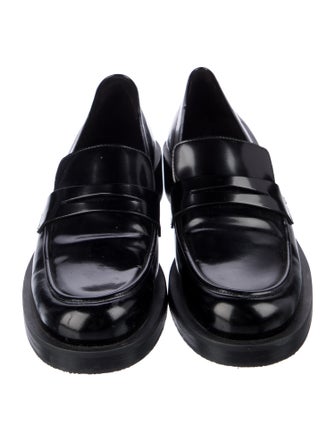 Stuart Weitzman Patent Leather Tassel Accents Loafers