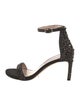Stuart Weitzman Suede Crystal Embellishments Sandals