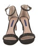 Stuart Weitzman Suede Crystal Embellishments Sandals