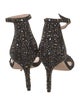 Stuart Weitzman Suede Crystal Embellishments Sandals
