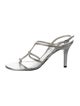 Stuart Weitzman Leather Crystal Embellishments Slingback Sandals