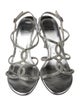 Stuart Weitzman Leather Crystal Embellishments Slingback Sandals