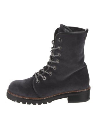 Stuart Weitzman Velvet Combat Boots