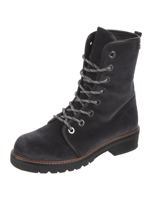 Stuart Weitzman Velvet Combat Boots