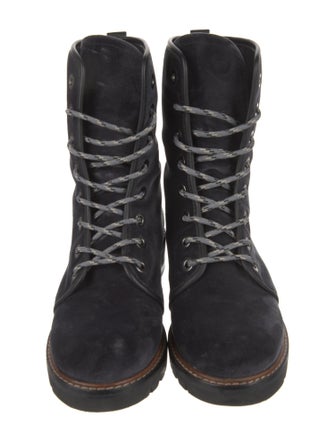 Stuart Weitzman Velvet Combat Boots