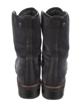 Stuart Weitzman Velvet Combat Boots