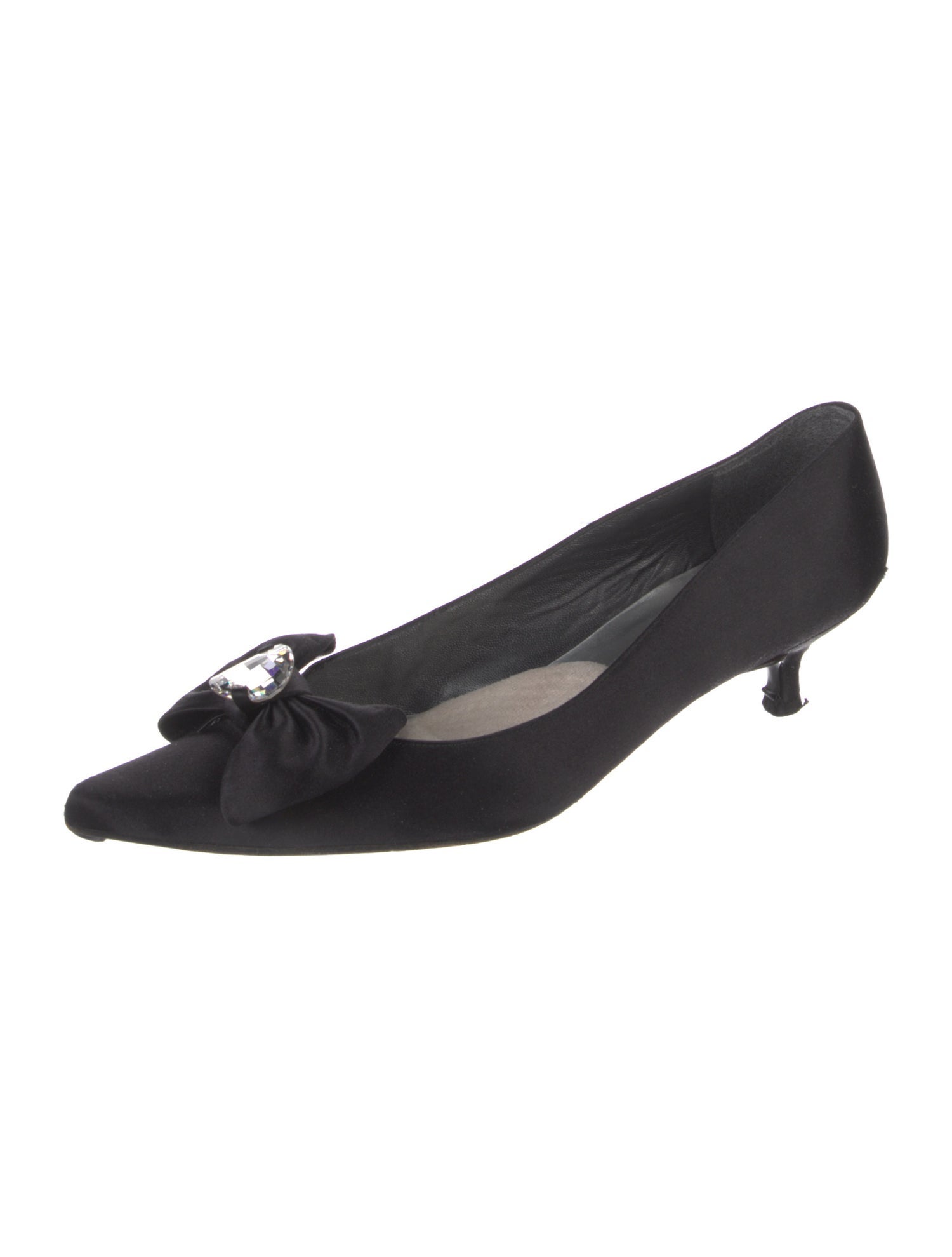 Stuart Weitzman Satin Bow Accents Pumps
