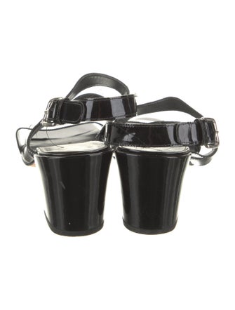 Stuart Weitzman Patent Leather Slingback Sandals