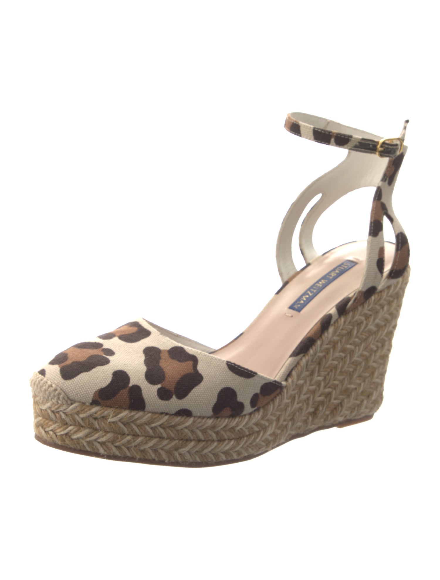 Stuart Weitzman Canvas Animal Print Espadrilles