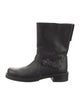 Stuart Weitzman Faux Pearl Accents Leather Moto Boots