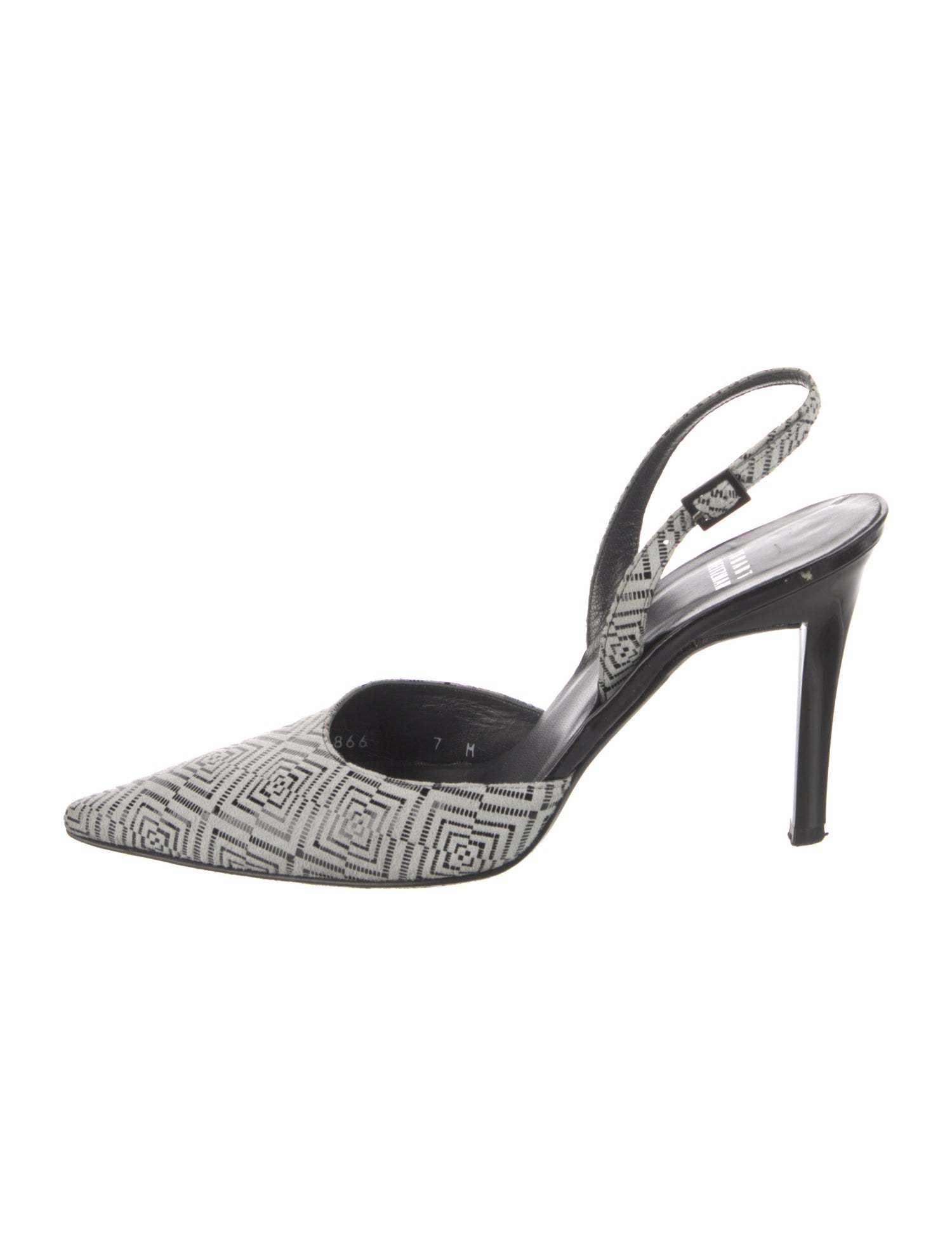 Stuart Weitzman Leather Printed Slingback Pumps