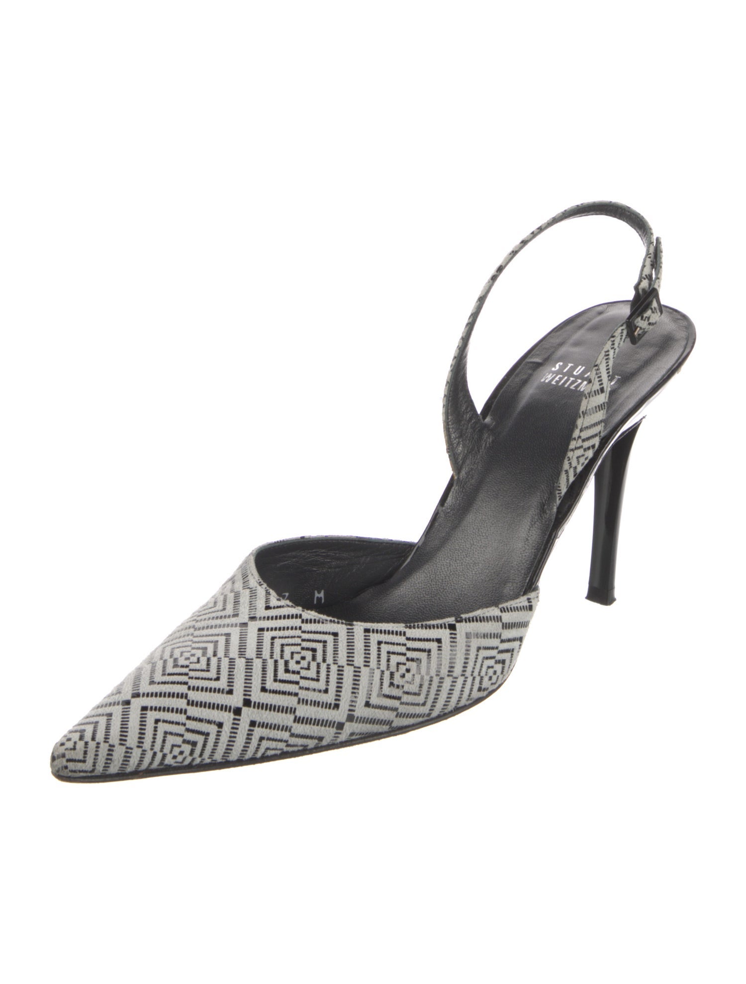 Stuart Weitzman Leather Printed Slingback Pumps