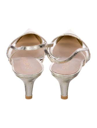 Stuart Weitzman Embossed Leather Slingback Pumps