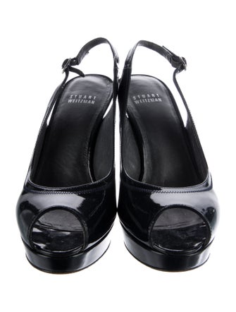 Stuart Weitzman Patent Leather Slingback Pumps