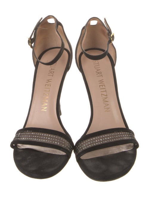Stuart Weitzman Suede Mesh Accents Sandals