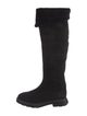 Stuart Weitzman Suede Faux Fur Trim Rain Boots