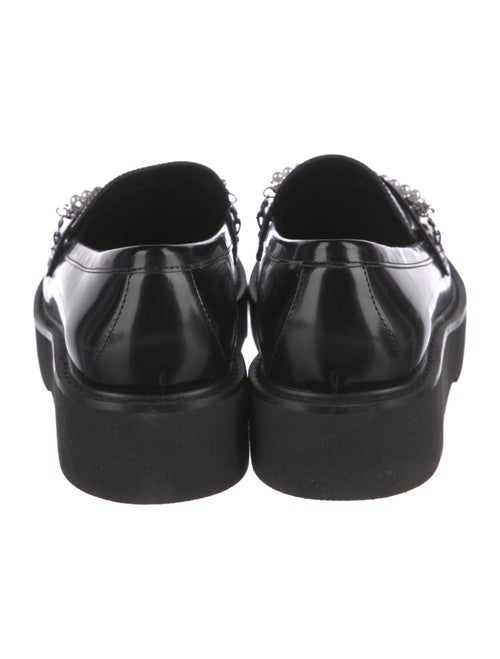 Stuart Weitzman Patent Leather Chain-Link Accents Loafers
