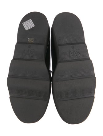 Stuart Weitzman Patent Leather Chain-Link Accents Loafers