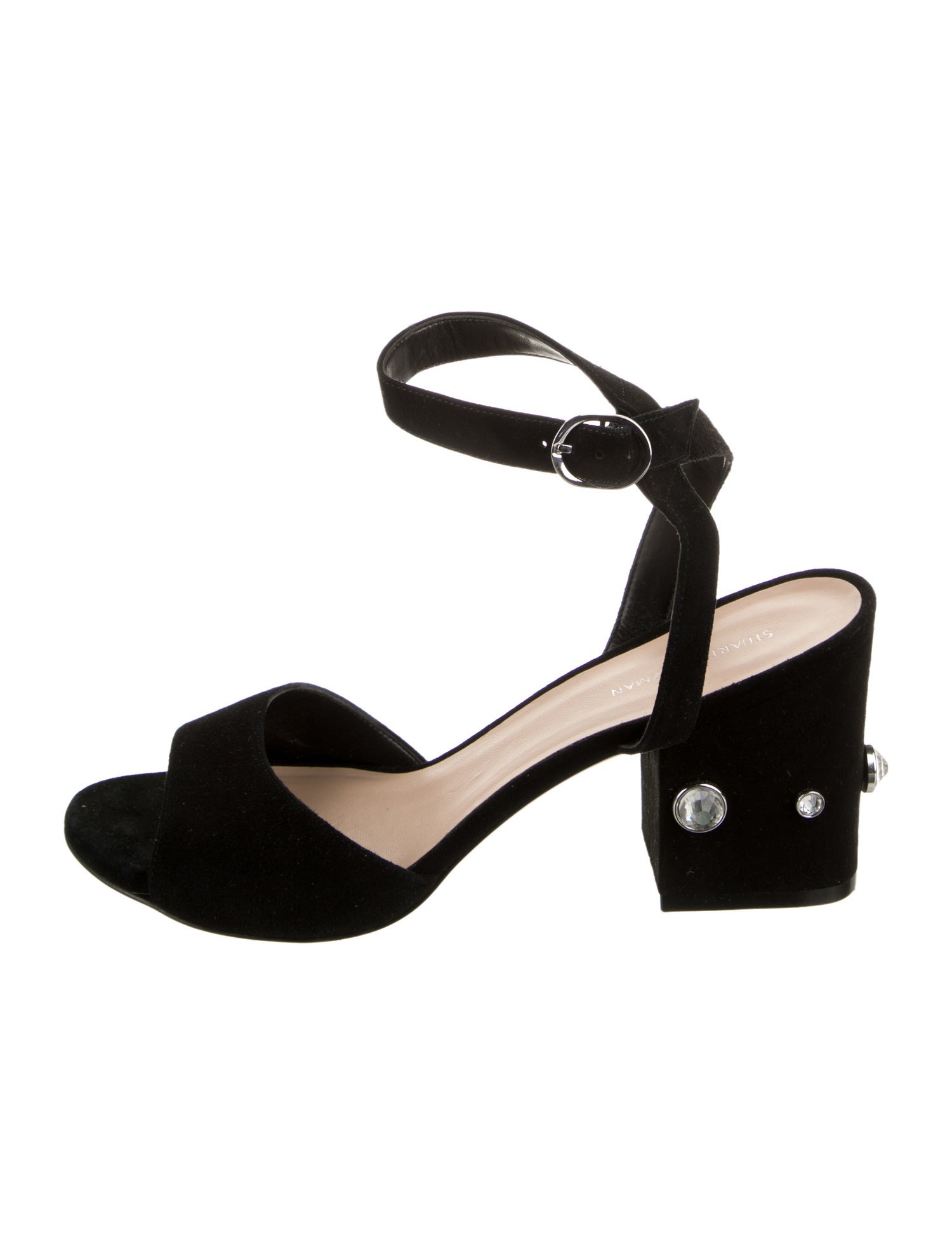 Stuart Weitzman Suede Studded Accents Sandals
